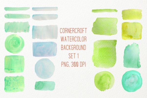 20款绿色水彩背景纹理素材 Watercolor texture background green