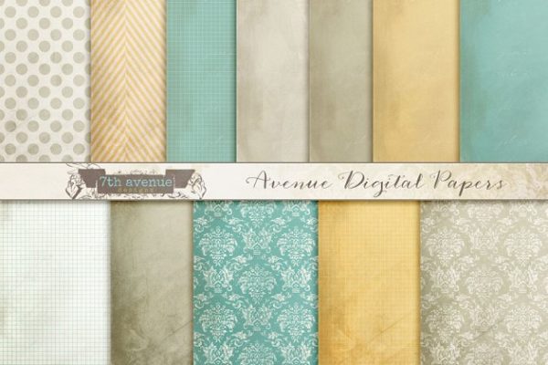十二个适合礼品卡片的纸质图形背景 Avenue Digital Papers缩略图 十二个适合礼品卡片的纸质图形背景 Avenue Digital Papers