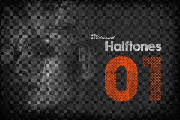 复古做旧风格设计半色调肌理背景素材v1 Distressed Halftones 01