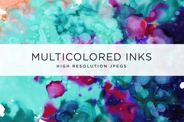 超大尺寸彩色墨水肌理纹理背景素材v1 Multicolored Inks – Volume 1