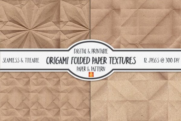 折叠纸无缝纹理图案素材 Folded Paper Texture Patterns
