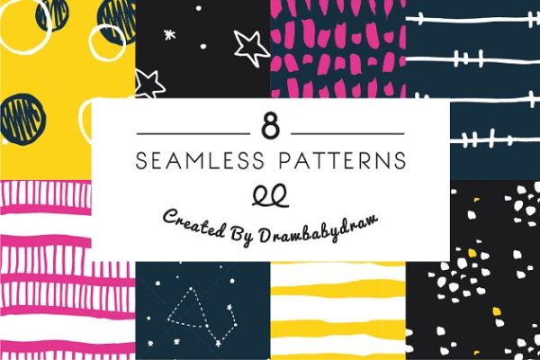 星空插图图案纹理 Starry Night Illustrated Patterns