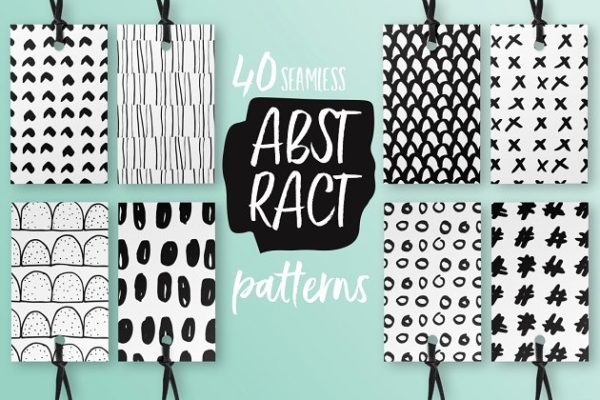 黑白抽象图案纹理 Black & White Abstract Patterns