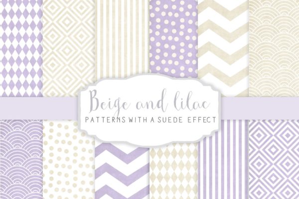 丁香色&米黄色图案纹理 Beige and Lilac patterns