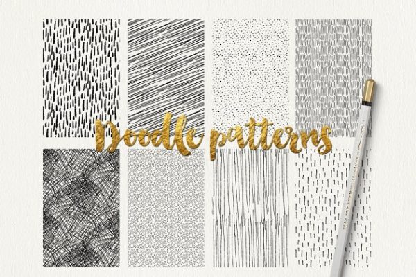铅笔涂鸦纹理 Doodle Patterns缩略图 铅笔涂鸦纹理 Doodle Patterns