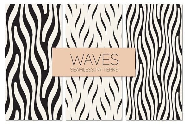 波浪图案无缝纹理 Waves. Seamless Patterns Set 2缩略图 波浪图案无缝纹理 Waves. Seamless Patterns Set 2