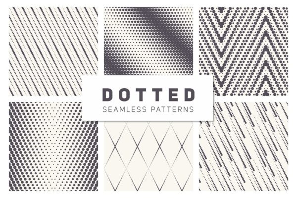 斑点星罗棋布的魅力图案纹理 Dotted Seamless Patterns. Set 1