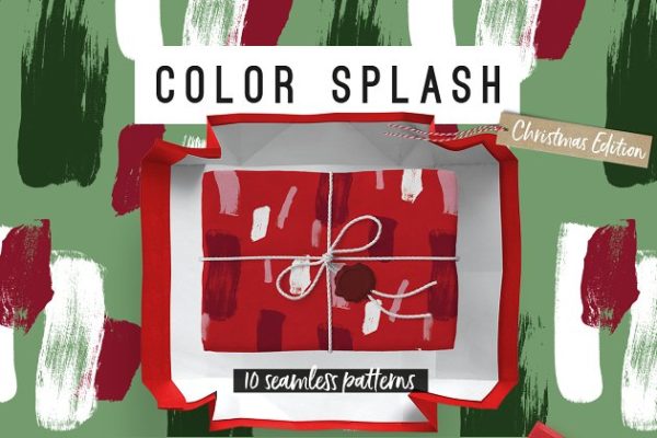 多彩颜料飞溅圣诞节主题风格纹理 Color Splash Patterns – Xmas Edition缩略图 多彩颜料飞溅圣诞节主题风格纹理 Color Splash Patterns – Xmas Edition