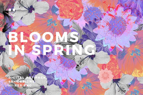 梦幻春天花卉图案纹理合集 Blooms in Spring