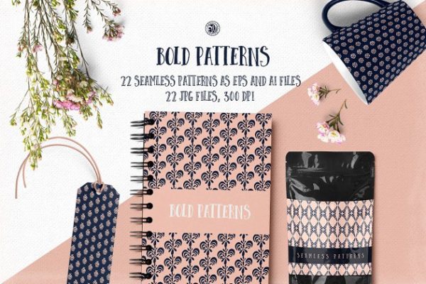 重复花纹图形图案纹理合集 Bold Patterns