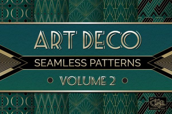有序规则图案艺术背景纹理v2 Art Deco Seamless Patterns缩略图 有序规则图案艺术背景纹理v2 Art Deco Seamless Patterns