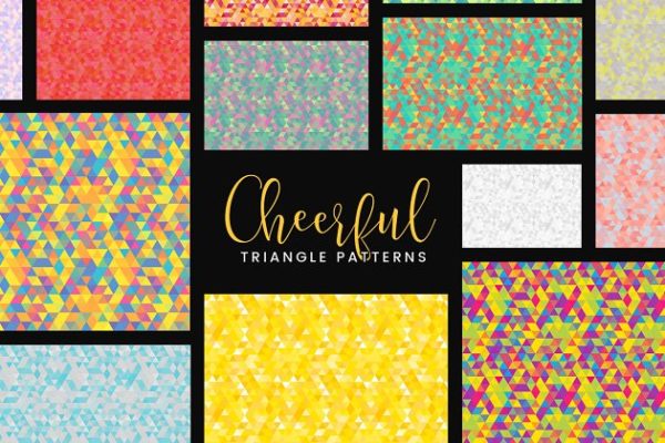 30款多彩三角形几何图案纹理 30 Cheerful Triangle Patterns