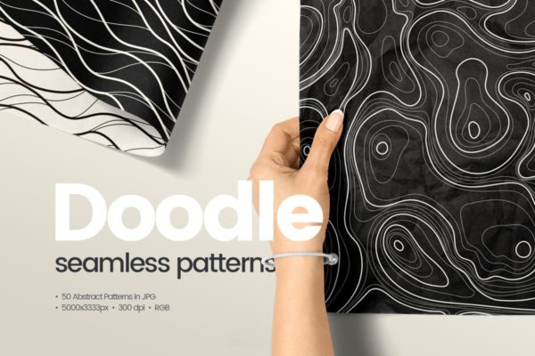 50抽象涂鸦无缝印花包装设计图案 50 Abstract Doodle Seamless Patterns缩略图 50抽象涂鸦无缝印花包装设计图案 50 Abstract Doodle Seamless Patterns