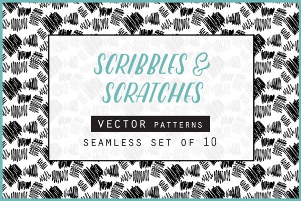 划线和刮痕无缝图案背景素材 Scribbles & Scratches Set缩略图 划线和刮痕无缝图案背景素材 Scribbles & Scratches Set