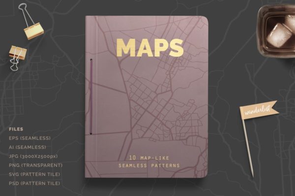 10款城市地图图形设计素材 Map Patterns