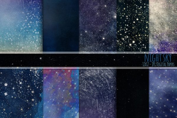 10个绚丽的星空背景图  Starry Night Sky, Celestial Space