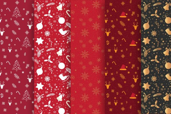 圣诞节元素手绘图案无缝背景素材包 Christmas Pattern Collection缩略图 圣诞节元素手绘图案无缝背景素材包 Christmas Pattern Collection