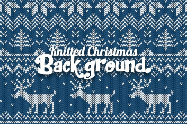 圣诞节主题北欧风格刺绣针织图案纹理背景素材v2 Knitted Vector Christmas