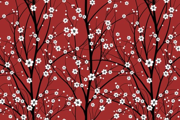 鲜花盛开的樱桃树手绘图案无缝纹理背景素材 Cherry Tree – Seamless Pattern缩略图 鲜花盛开的樱桃树手绘图案无缝纹理背景素材 Cherry Tree – Seamless Pattern