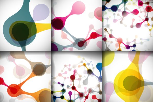 分子结构抽象图形背景纹理 Big set with molecular backgrounds.