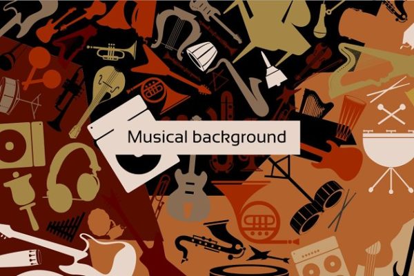 各类乐器图案背景素材 Musical background缩略图 各类乐器图案背景素材 Musical background