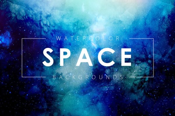 星空艺术水彩太空背景图片素材 Space Watercolor Backgrounds