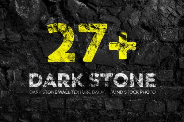 27+深黑石墙纹理背景照片素材 Dark Stone Wall Texture Backgrounds Stock Photo