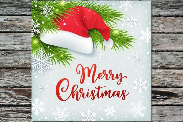 圣诞帽圣诞节主题背景矢量设计素材 Christmas Background with Santa Hat缩略图 圣诞帽圣诞节主题背景矢量设计素材 Christmas Background with Santa Hat