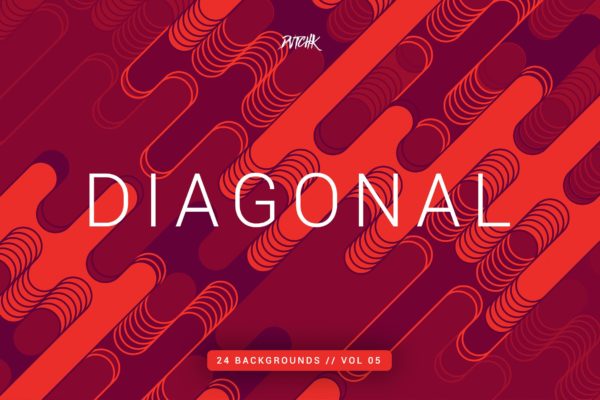 对角线|圆角线条几何图形背景素材v5 Diagonal |Rounded Lines Backgrounds | Vol. 05