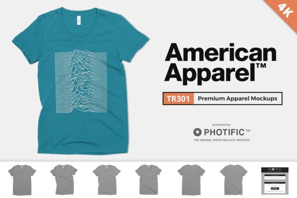 高清女性混纺T恤样机 American Apparel TR301 Shirt Mockups缩略图 高清女性混纺T恤样机 American Apparel TR301 Shirt Mockups