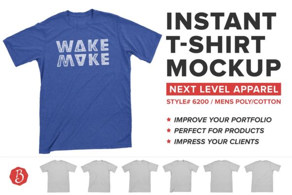 涤棉运动T恤衬衫样机模板 Next Level Poly/Cotton Shirt Mockups缩略图 涤棉运动T恤衬衫样机模板 Next Level Poly/Cotton Shirt Mockups
