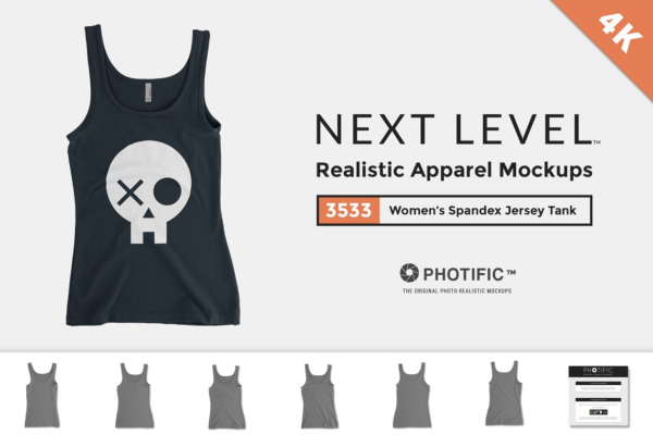 女性氨纶背心样机模板 Next Level 3533 Spandex Jersey Tank缩略图 女性氨纶背心样机模板 Next Level 3533 Spandex Jersey Tank