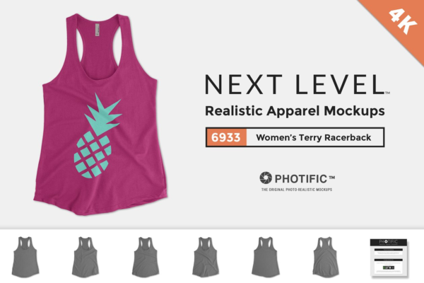 吊带背心样机模板 Next Level 6933 Terry Racerback Tank缩略图 吊带背心样机模板 Next Level 6933 Terry Racerback Tank