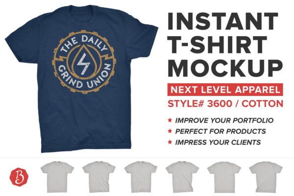 纯棉男士T恤样机模板 Next Level Cotton T-Shirt Mockups缩略图 纯棉男士T恤样机模板 Next Level Cotton T-Shirt Mockups