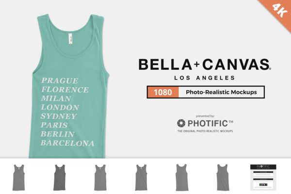 经典女士背心样机 Bella Canvas 1080 Tank Mockups缩略图 经典女士背心样机 Bella Canvas 1080 Tank Mockups