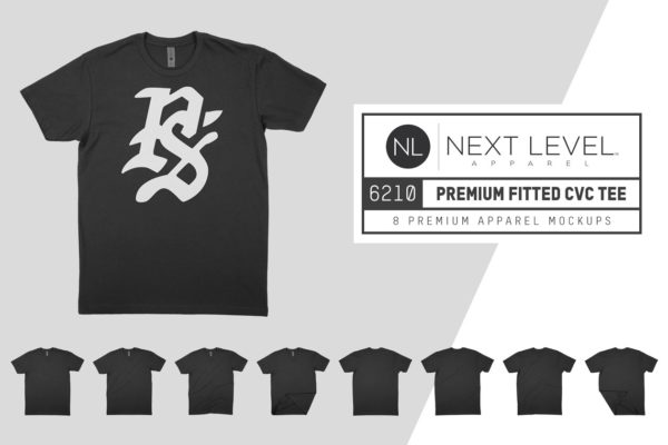 CVC面料男士T恤服装样机 Next Level 6210 Fitted CVC Crew Tee