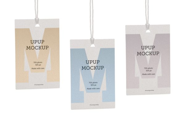 服装吊牌标签样机 Clothes label tag blank white mockup