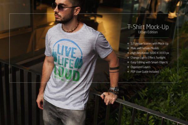 T恤都市版样机模板 T-Shirt Mock-Up Urban Edition缩略图 T恤都市版样机模板 T-Shirt Mock-Up Urban Edition