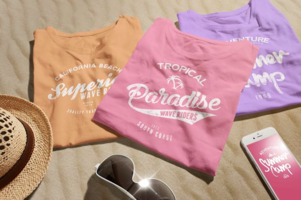 女士圆领印花T恤样机模板 Crew Neck T-shirt Mock-up Female Version缩略图 女士圆领印花T恤样机模板 Crew Neck T-shirt Mock-up Female Version