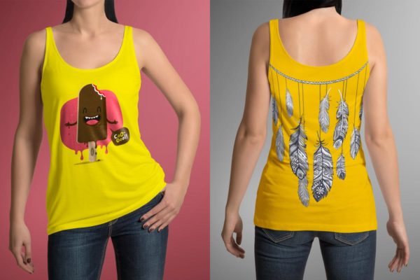 女模特时尚T恤服装样机 T-Shirt Mockup Female Model缩略图 女模特时尚T恤服装样机 T-Shirt Mockup Female Model