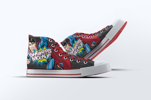 牛仔休闲运动鞋样机模板 Sneakers Mock-Up v1
