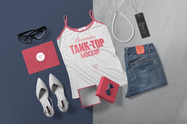 4款女性服装品牌设计展示场景样机 4 Women’s Tank Top Mockup Scenes缩略图 4款女性服装品牌设计展示场景样机 4 Women’s Tank Top Mockup Scenes