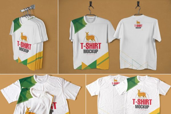 时髦圆领T恤品牌服装样机 Modish Round Neck T-Shirts Mockups