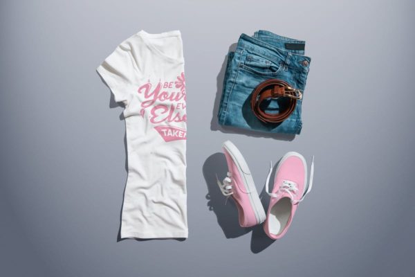 女版圆领T恤服饰印花设计样机素材 Crew Neck T-shirt Mock-up Female Version缩略图 女版圆领T恤服饰印花设计样机素材 Crew Neck T-shirt Mock-up Female Version