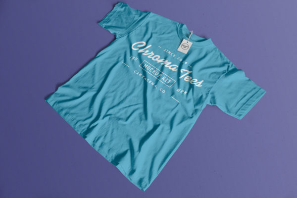 T恤印花图案设计平铺视图样机模板02 T-Shirt Mockup 02