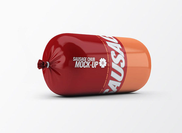 高品质的香肠火腿肠包装样机展示模型mockups