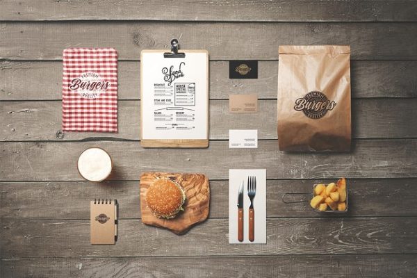 汉堡包面包商店场景样机[1.16G] Burger Store Mockup Creator