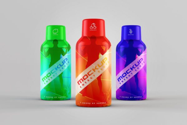 能量饮料瓶外观包装样机 Energy Shot / Energy Drink MockUp