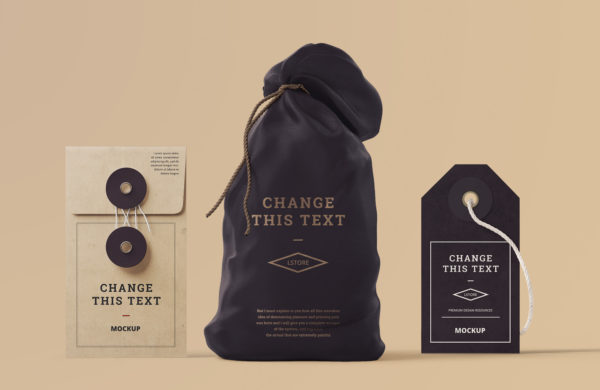 免费品牌包装样机模板 Box, Tag & Bag Mockups