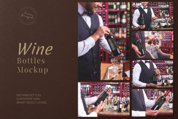 葡萄酒品牌外包装样机模板 Wine Bottles Mockup缩略图 葡萄酒品牌外包装样机模板 Wine Bottles Mockup